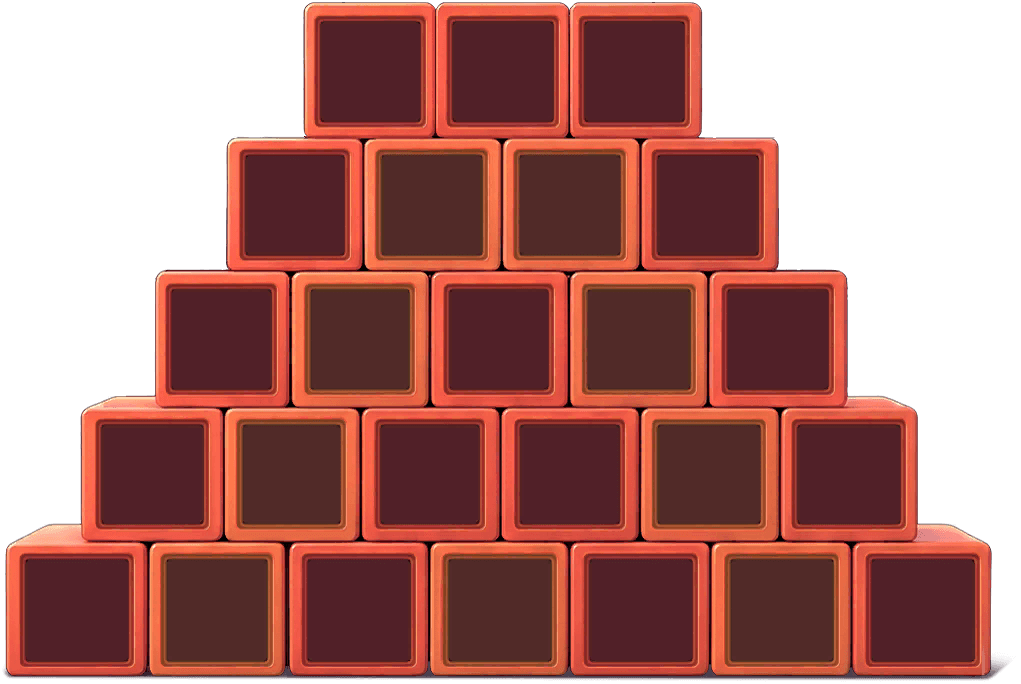 The 25-container pyramid of an Ocean Freighter, in the gold container skin