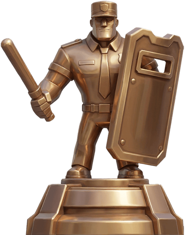 Bronze league statue