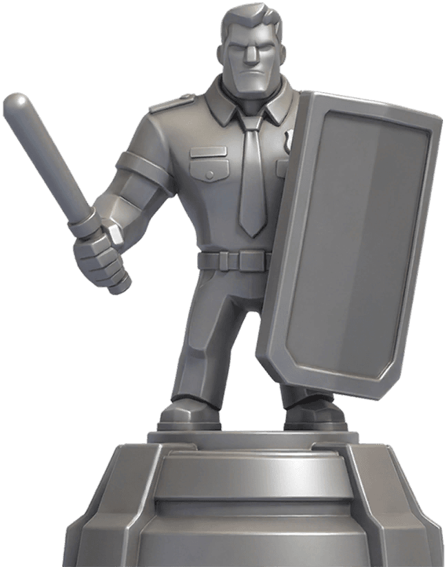 Iron league statue