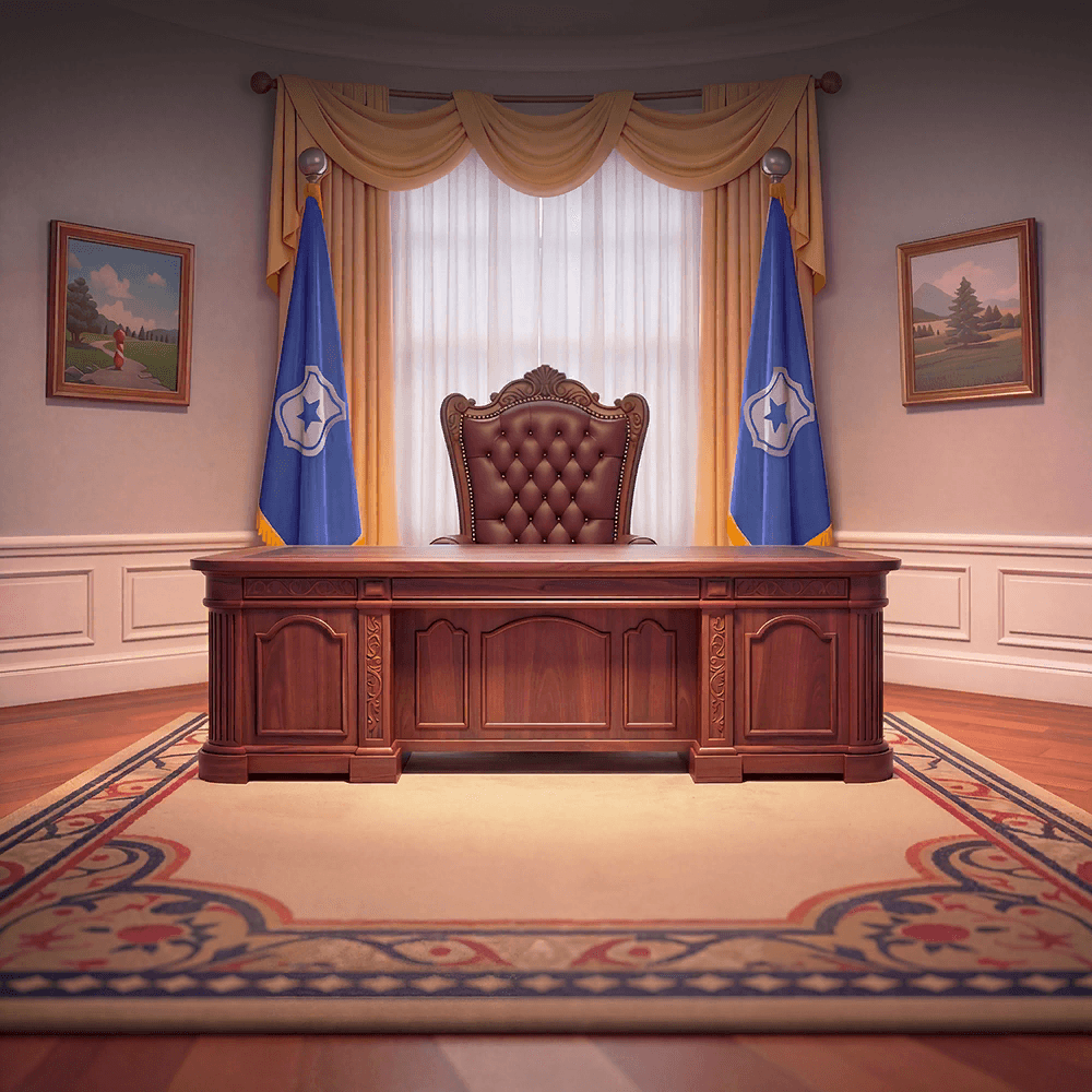The empty Governor's chair awaiting an appointment
